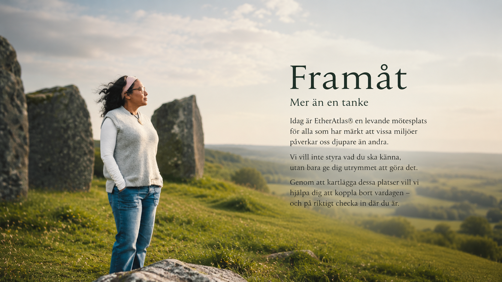 Framåt, Mer än en tanke. Idag är EtherAtlas en levande mötesplats för alla som märkt att vissa miljöer påverkar oss djupare än andra.