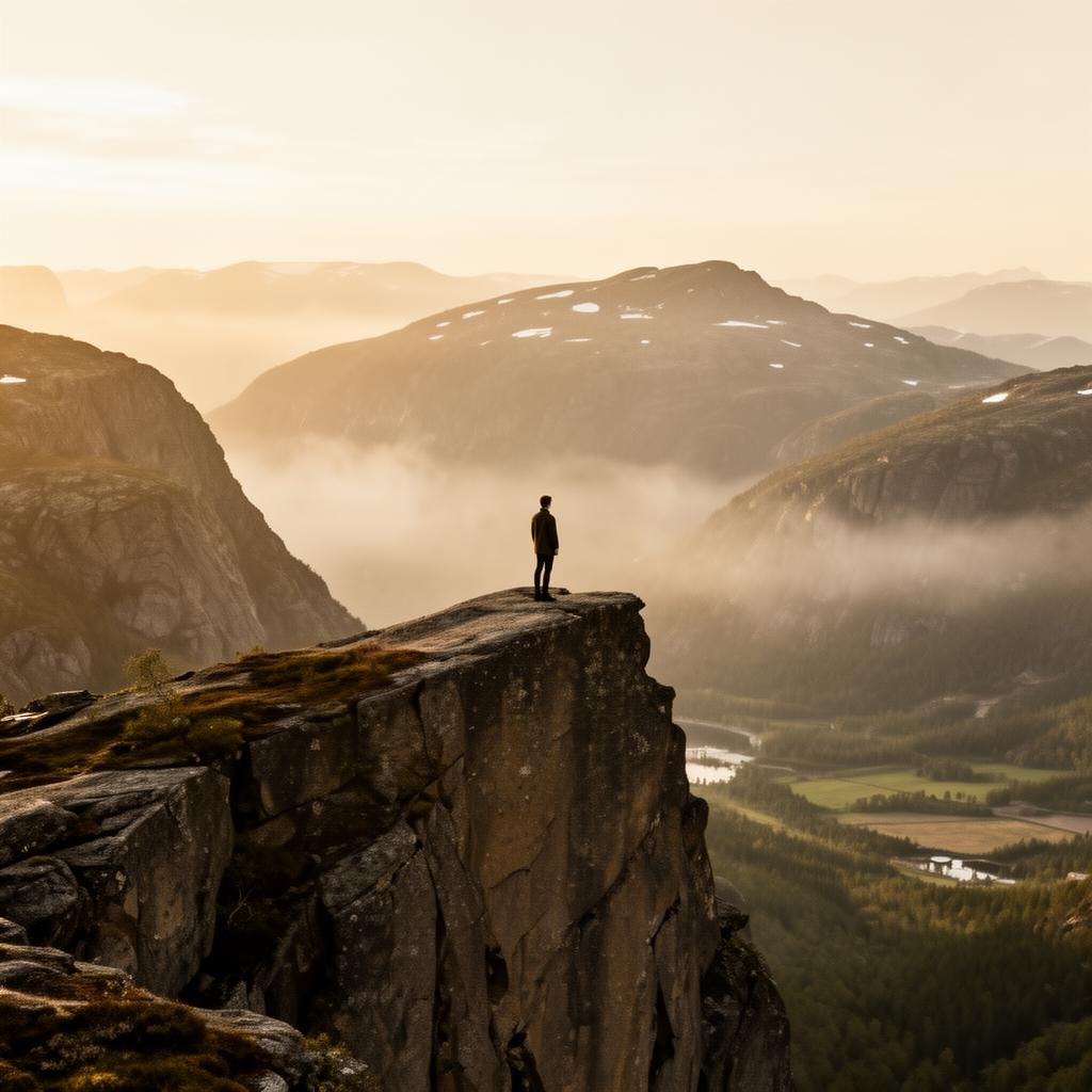 Utsikt från bergstopp i nordisk natur